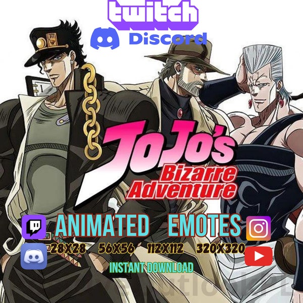 Jojos Bizarre Adventure Animated Emotes | Twitch Emotes | Discord Emotes | Streamers and Gamers Emotes | Special Emote | New Emote | Anime