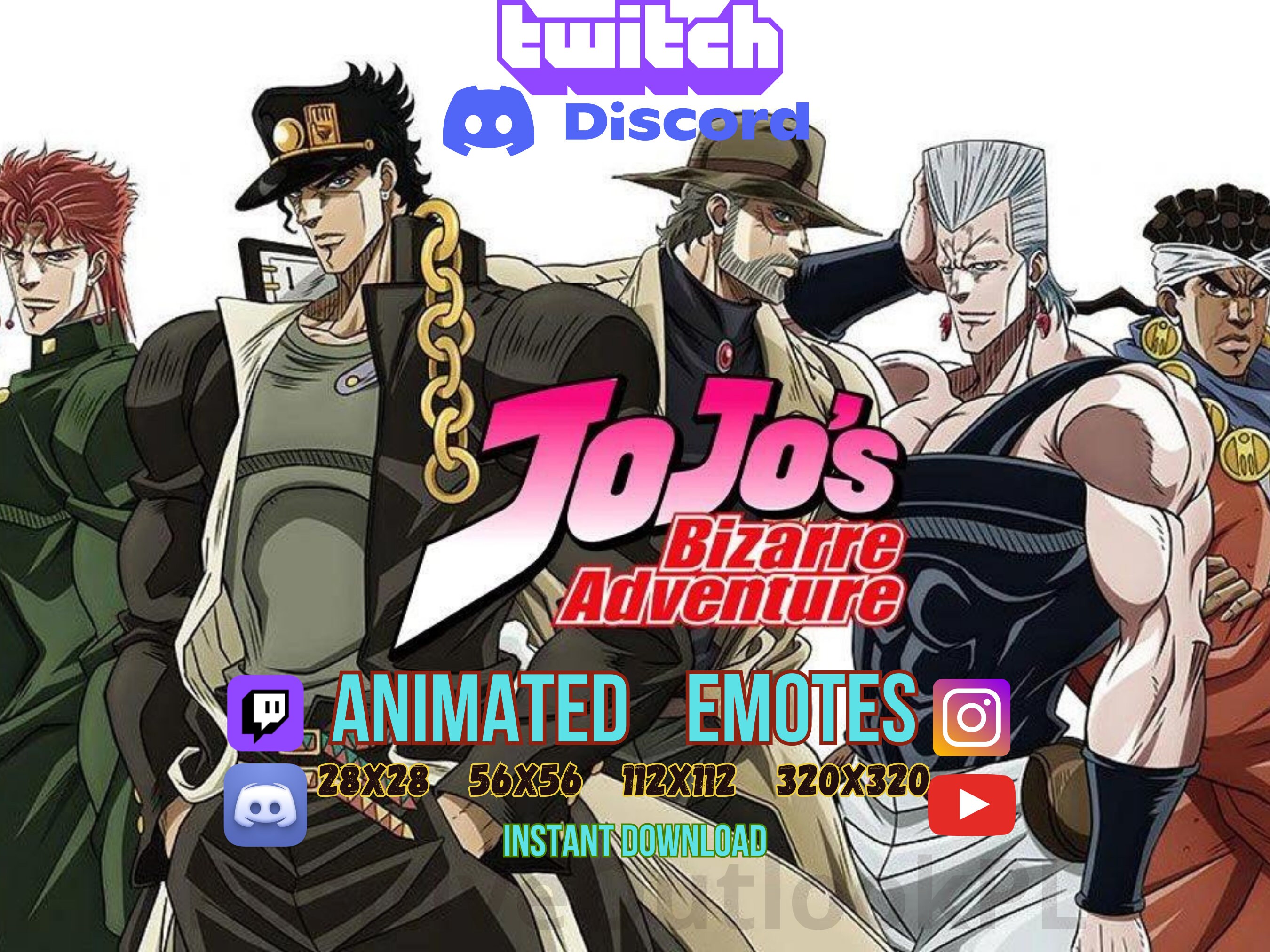 Jojos Bizarre Adventure Animated Emotes Twitch Emotes Discord Emotes