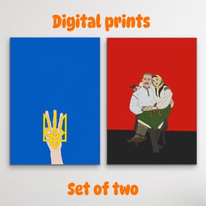 Ukrainian Digital Art Print Set | Patriotic Ukraine Art | Instant Download Modern Ukraine Art Print Set | Printable National Symbol Decor