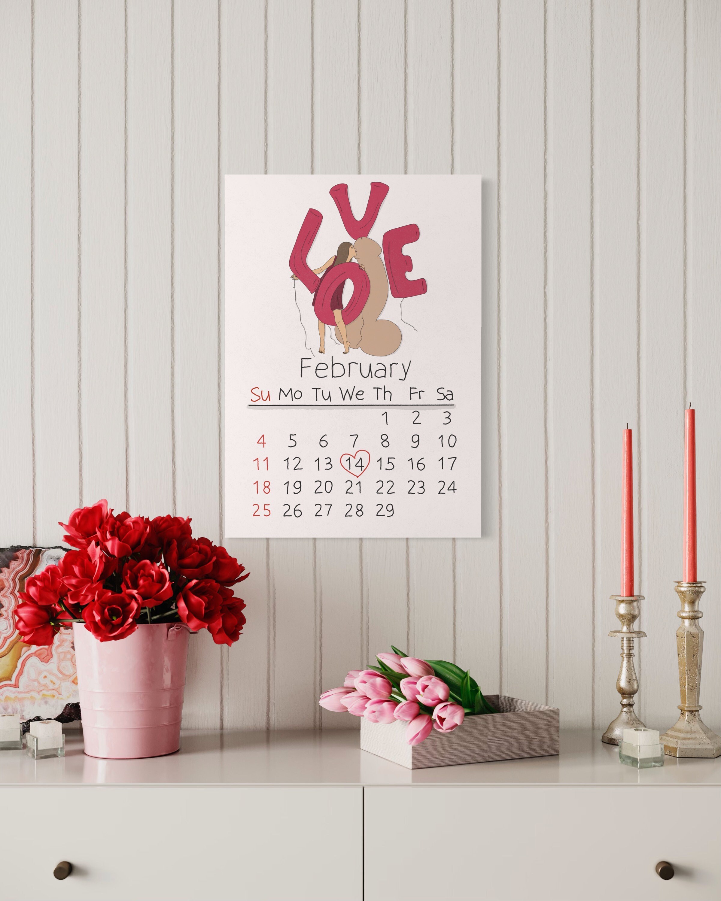 PRINTABLE Calendar 2024, 2024 Eccentric and Humorous Calendar, Fun Art