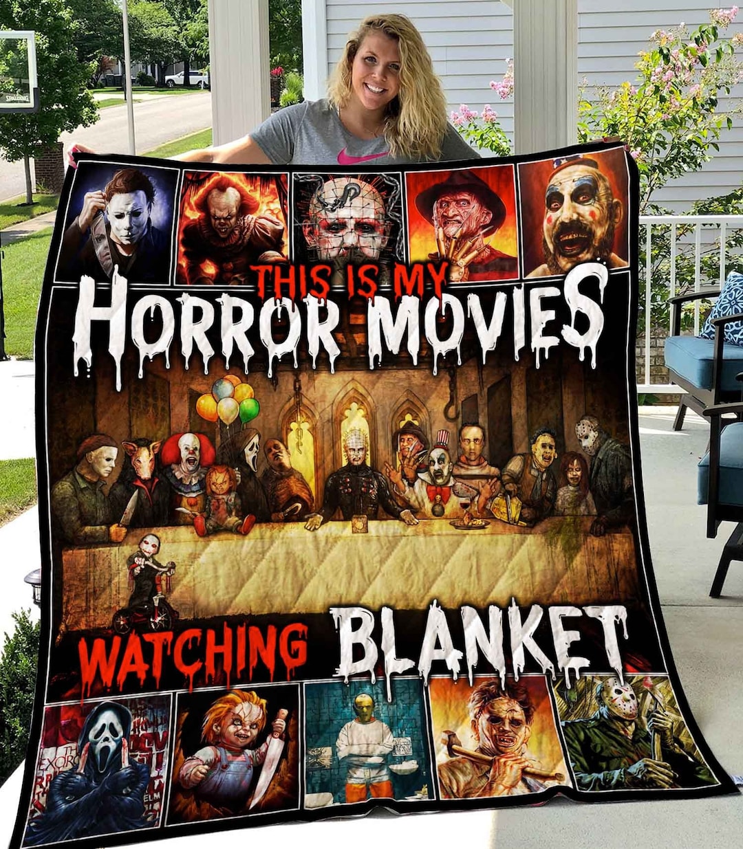 This is My Horror Movie Watching Blanket Fleece Blanket Etsy
