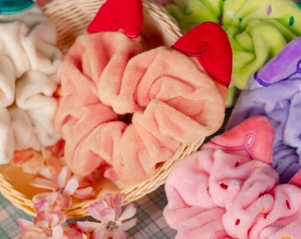 Fox Scrunchie | Minky Plush Fabric, Embroidered Hair Tie