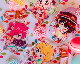 Portachiavi con ciondolo in acrilico Hanako O le sweet – Effetto stella olografica