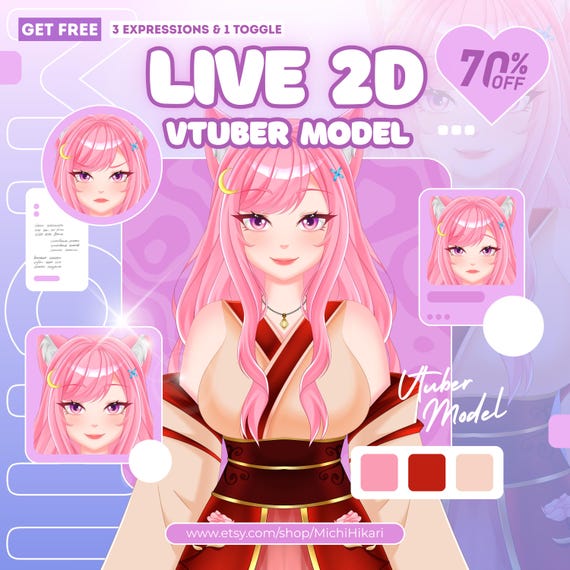 Custom Live2D VTuber Model Commission: Anime Character Design & Rigging