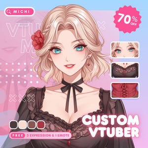 Aangepast Vtuber-model voor commercieel gebruik| Vtuber-commissie | Vtuber-ontwerp | Vtuber-activa | Pngknol | Live2d-commissie | live2D-model