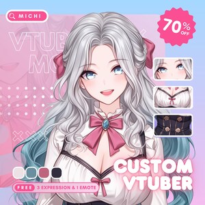 Custom Live2D Vtuber-modelcommissie | Mannelijke en vrouwelijke Vtuber voor commercieel gebruik | Vtuber-personageontwerp en -rigging | Anime-kunst | pngTuber