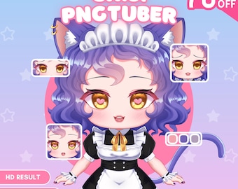 Custom Chibi Pnguber, Pngtuber Custom, Pngtuber Model, Pngtuber Character, PNGtuber for Streamer, Pngtuber Commission, Chibi VTuber Model