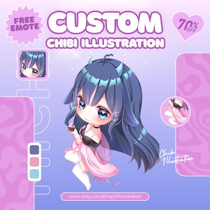 Arte de personajes chibi personalizados: retratos de anime personalizados por encargo
