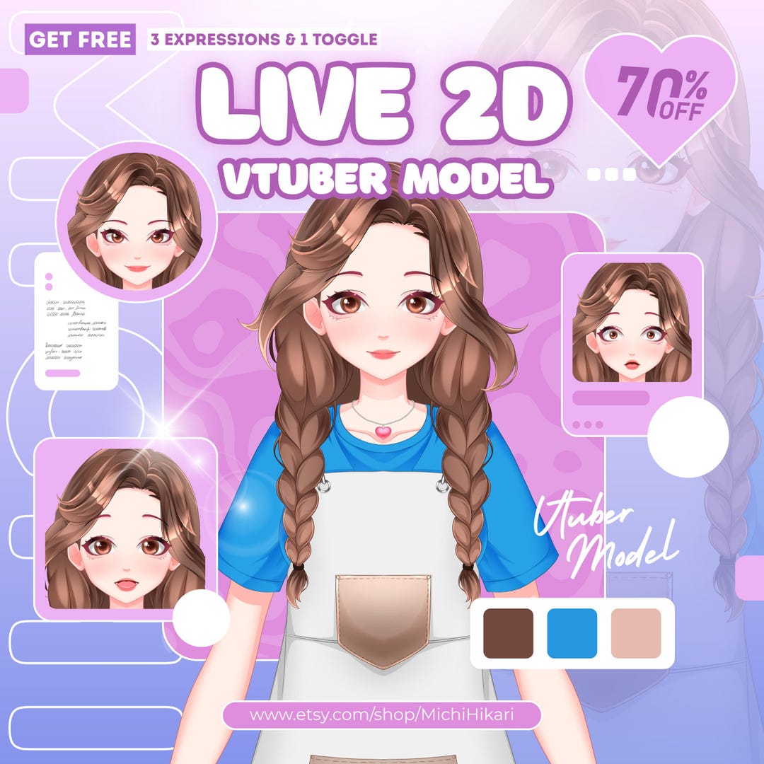 Custom Vtuber Model: Character Design, Rigging & Streaming Assets - Etsy