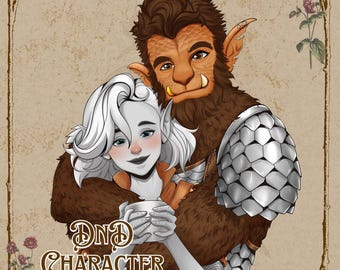 Ilustración de personaje DND personalizada: Retrato de arte fantástico