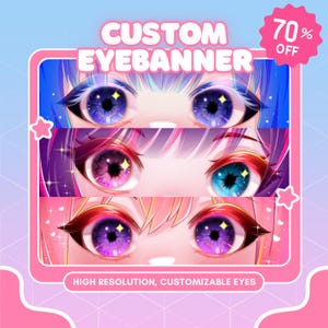 Custom Twitch Banner, Eye Banner, Twitch Banner, Banner Design, High Resolution, Anime Illustration, Twitter, Youtube, Discord