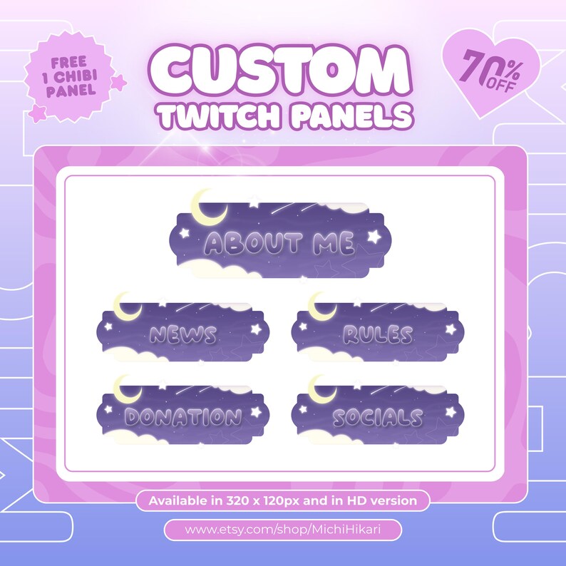Custom Twitch Panels: Vtuber, Stream Package, Stream Asset - Etsy