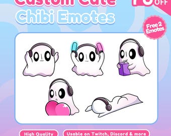 Custom Premium Twitch Emotes | Twitch Emotes | Cute Chibi Anime style | Kawaii Chibi Emotes | Custom Sub Badges | Custom Emotes For Streamer