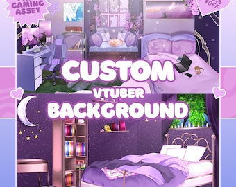 Anpassad Vtuber-bakgrund: Vtuber Room Stream-paket, Twitch Overlay, Estetisk rumsbakgrund för VTuber, Anpassad strömbakgrund