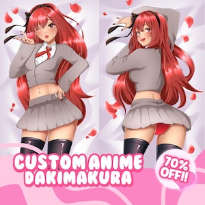 Custom Drawing Anime Art Commission Dakimakura Body Pillow Cover | Anime, Vtuber | Furry | Original Character