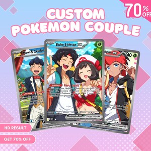 Carte dresseur Pokémon, carte Pokémon personnalisée, cadeau personnalisé pour anniversaire, anniversaire de mariage, cadeau Pokémon, portrait d'animal de compagnie personnalisé, pochette Pokémon TGC