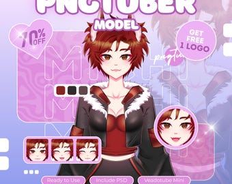Custom PNGtuber Model: Anime Character for Streamer