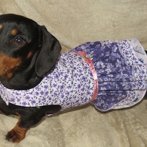 Pretty Purples!!  Dog dress outfit wedding clothes small dog Dachshund custom cute pet clothing