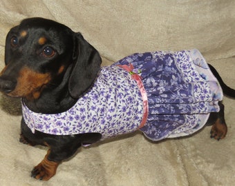 Pretty Purples!!  Dog dress outfit wedding clothes small dog Dachshund custom cute pet clothing