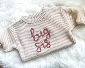 Big sis hand-embroidered sweater