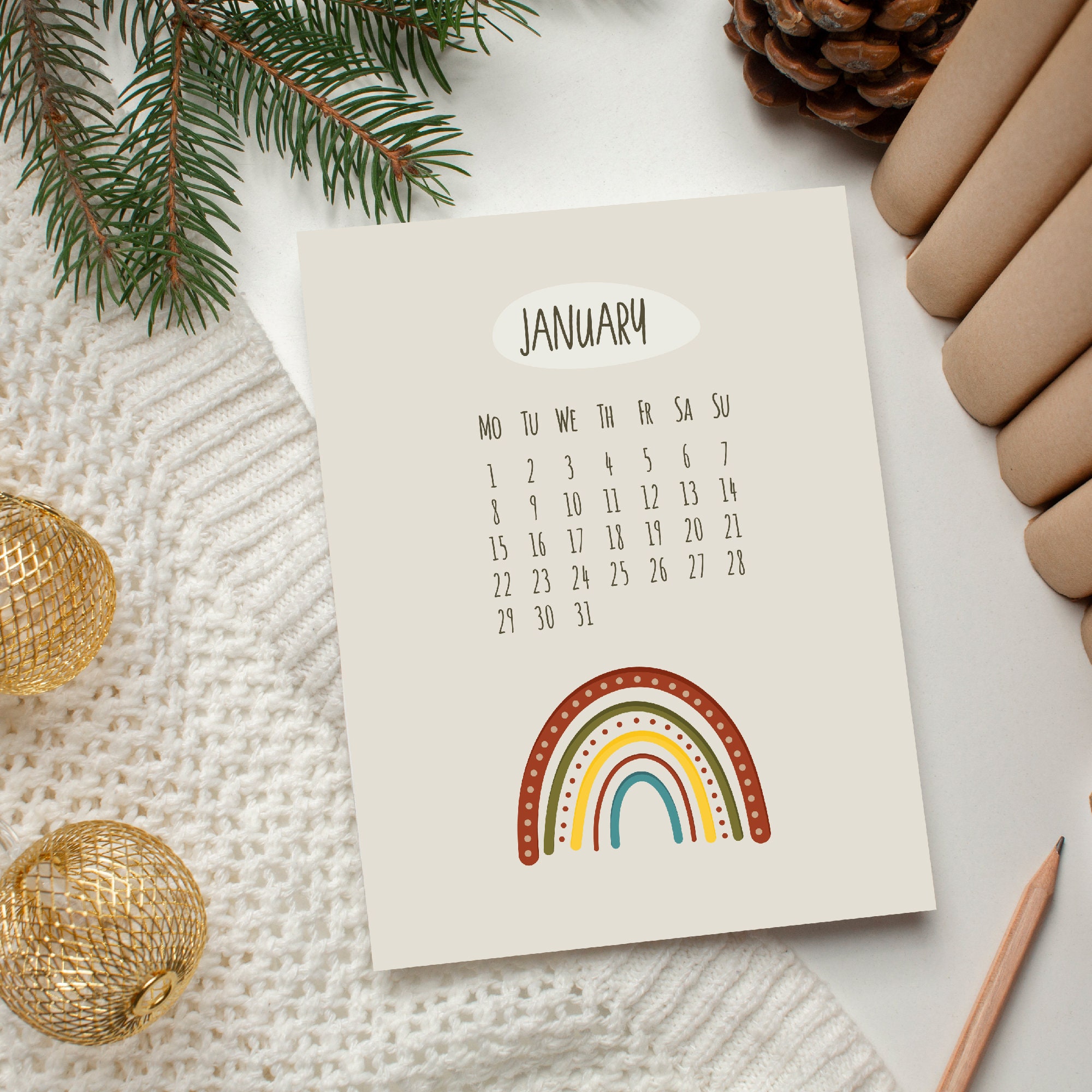 monthly-printable-calendar-2024-for-kids-cute-rainbow-mini-12-etsy-uk