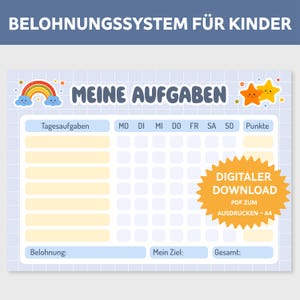 Printable reward chart, reward plan for children. Reward system. Weekly planner, daily schedule, daily routine, weekly routine for children.