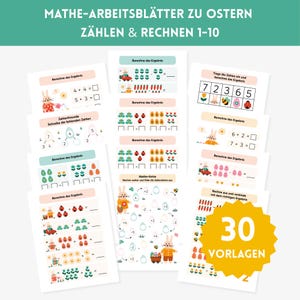 Math worksheets for Easter. Counting and arithmetic, grades 1-10. Preschool templates. Math learning materials, kindergarten templates. Preschool math workbook.