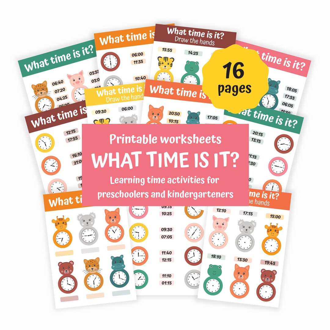 Learning Time Printable Activities. Telling Time Worksheets. Montessori ...