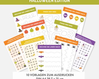 Hojas de trabajo preescolar para niños. Hojas de trabajo de Halloween. ejercicios de swing. Ejercicios preliminares de escritura. Cuadernos de trabajo preescolar. Ejercicios de motricidad fina.