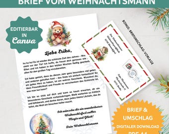 Mail from Santa Claus. Letter from Santa Claus. Christmas for children. Christmas gift for children. Daycare Christmas. Daycare portfolio templates.