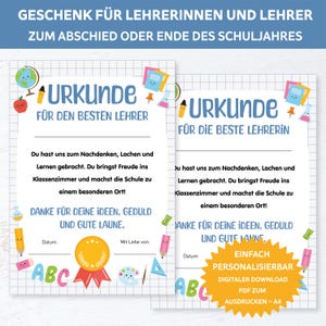 Farewell gift for a teacher, PDF teacher gift. Farewell gift for elementary school. End-of-school-year gift. Thank you teacher. Best teacher.