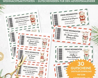 Christmas voucher for children. Christmas gift for children. Christmas Advent calendar for children. Christmas activities. Advent calendar voucher.