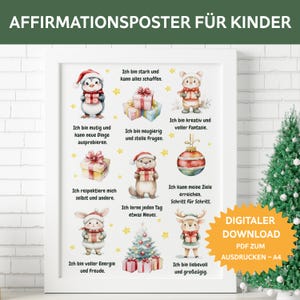 Carteles de afirmación para niños. Afirmaciones para niños. Pequeño regalo de Navidad para niños, idea de regalo para niños, regalo de Navidad para niños, Navidad.