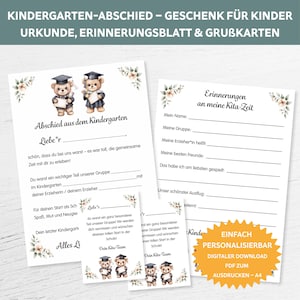 Adeus ao jardim de infância. Certificado, folha de lembrança e cartão de matrícula escolar. Portfólio de creche de despedida. Presente para o início das aulas.