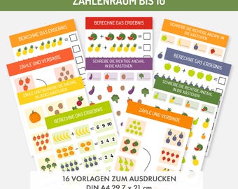 Hojas de trabajo para jardín de infantes. Aprende a contar números. Plantillas preescolares. Plantillas de guardería. Plantillas de hojas de aprendizaje para niños.  Cuaderno de ejercicios de matemáticas preescolar.