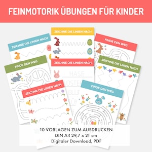 Oster-Aktivitäten für Kinder. Feinmotorik Übungen Kinder. Beschäftigung und Rätsel. Ostern Kita Vorlagen. Druckvorlagen für Kinder Ostern.
