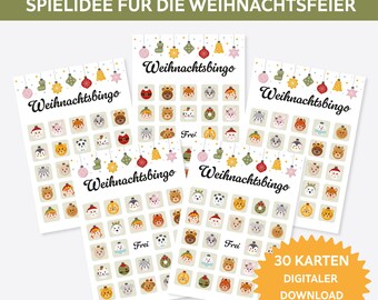 Christmas bingo for kids. Christmas bingo German. Christmas game printables. Christmas daycare. Christmas games for kids. Bingo cards