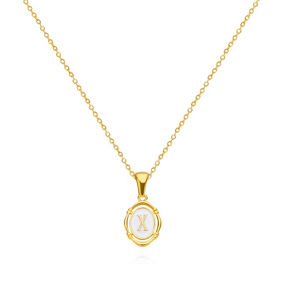 [CELINE]★Alphabetic Gold Necklace★Character M Mini Pendant Céline CELINE Women's Alphabet Necklace Metal ref.1729729