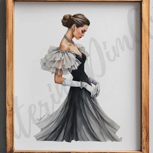 Irina | Mode-Illustration | Mode Kunst | Haute Couture | Mode Drucke | Wand Kunst Poster