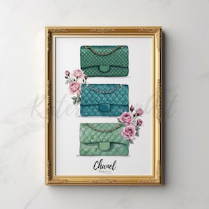 luxury bag illustration | fashion illustration | fashion art | fashion wall poster | fashion prints | botanical