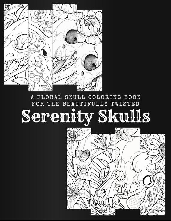 Gothic Floral Skull Coloring Book: Macabre Nature Art (PDF Download)