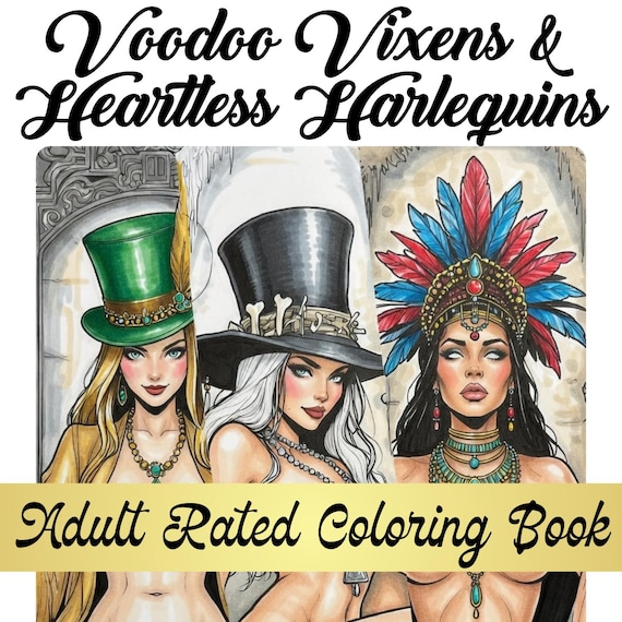 ADULT Coloring Book – Voodoo Vixens & Heartless Harlequins (PDF Download)