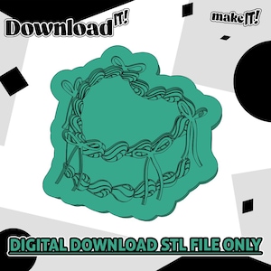 May include: A teal-colored, stylized wreath design with bow accents, labeled "Download it!" and "make it!" in a digital download graphic. The text "DIGITAL DOWNLOAD STL FILE ONLY" is at the bottom.