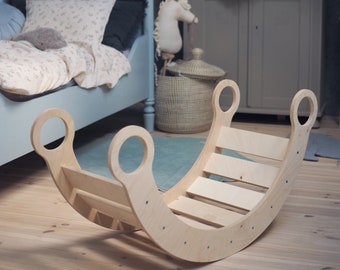 Dondolo in legno Montessori per bambini 3 dimensioni, Dondolo in legno Montessori, Regalo per bambino, Migliore qualità, Mobili Montessori in compensato