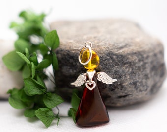 Amber angel pendant.