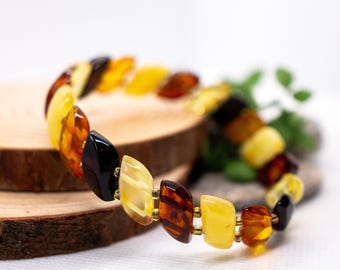 Multicolor amber braclet.