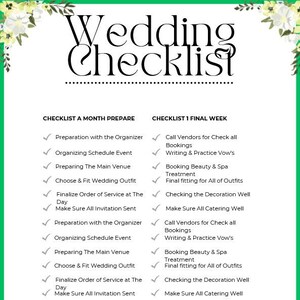 Wedding Checklist Printable Canva Wedding Planning Template Wedding