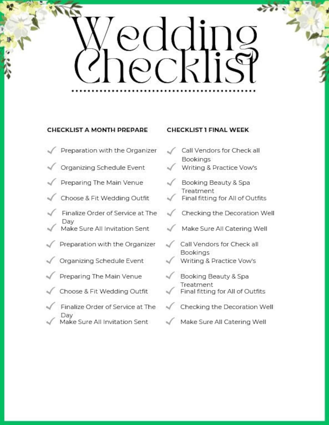 Wedding Checklist Printable Canva Wedding Planning Template Wedding Wedding Checklist Printable Canva Wedding Planning Template Wedding