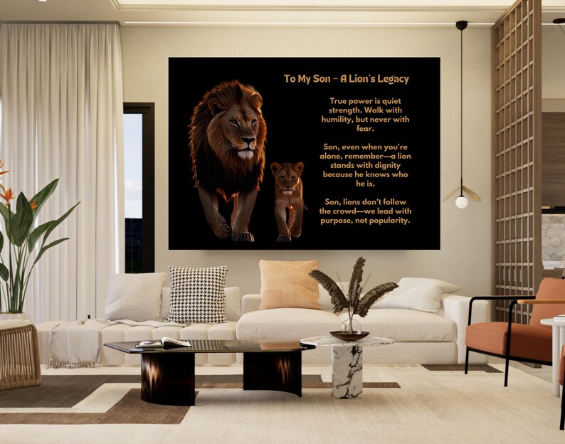Son Motivational Wall Art | Lion Inspirational Print | Canvas Decor ...