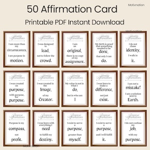 50 carte di affermazioni positive stampabili in PDF / Carte di affermazioni positive digitali / Carte di affermazioni / Vision Board digitale Deck Self-Love